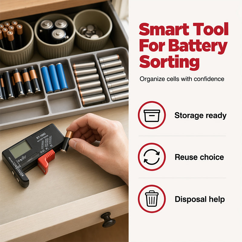 🔋Digitális akkumulátor-ellenőrző – A nagy LCD-kijelző pontosan mutatja a fennmaradó töltöttséget.  🧪💪